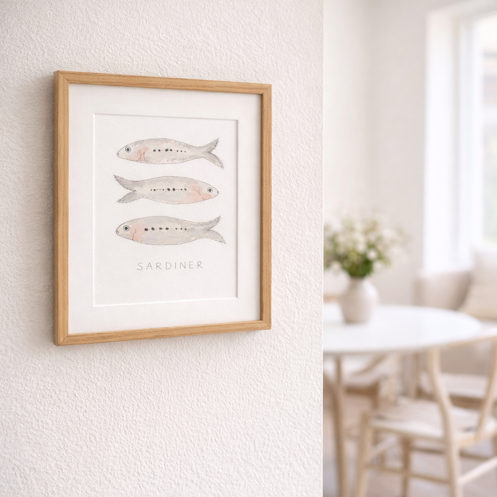 Sardiner – original akvarel